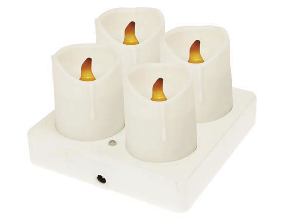 Ensemble de 4 bougies rechargeables a led eclairage ambiance decoration table xmcl4y - ECLATS DESTOCKAGE
