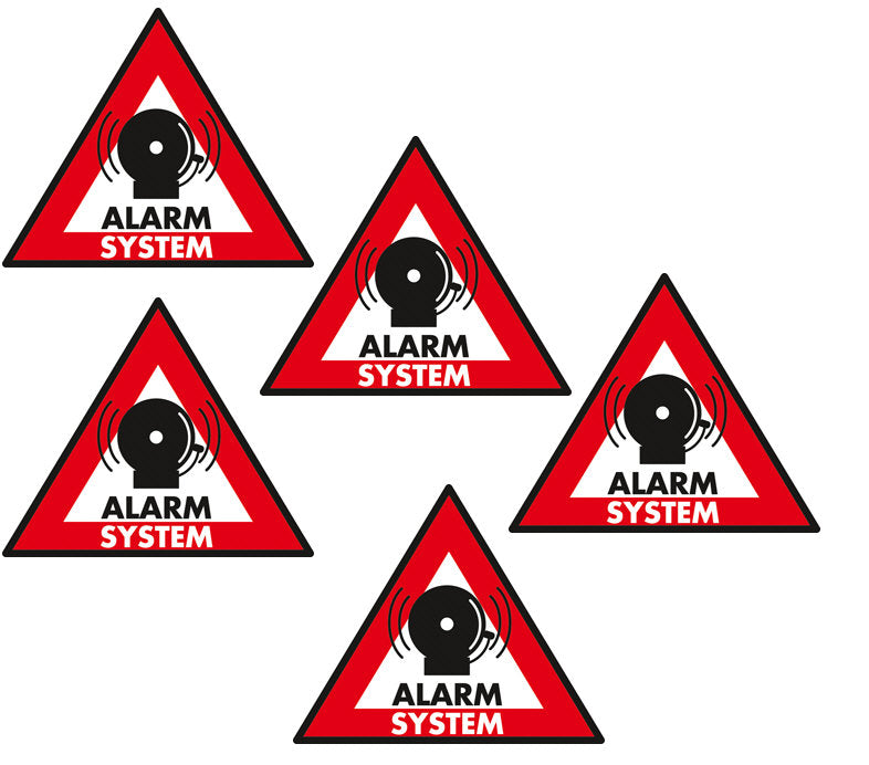 Etiquette dissuasive 5 pcs panneau sticker sec st as systeme alarme autocollant adhesif protection ECLATS DESTOCKAGE