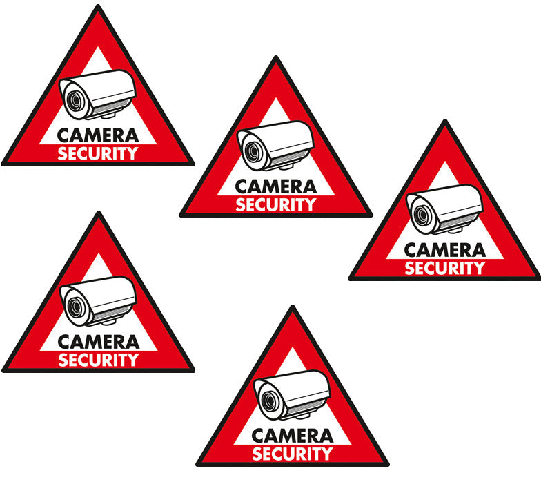 Etiquette dissuasive 5 pcs panneau sticker sec st cs camera securite protection surveillance ECLATS DESTOCKAGE