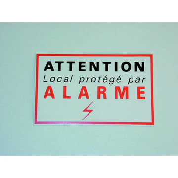 Etiquette signalisation adhesive sticker alarme securite autocolant dissuasive dissuasif protection destockage