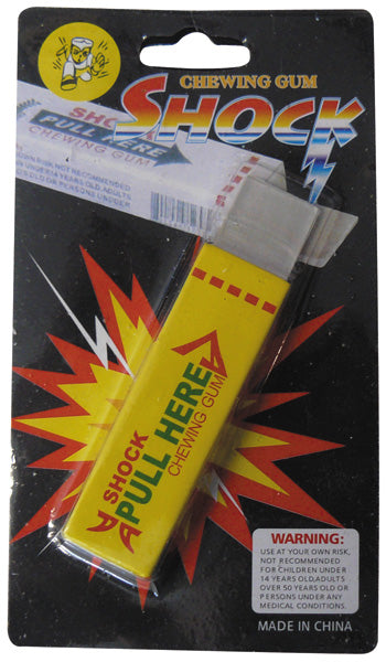 Faux paquet de chewing gum electrisant jaune declenchement electrique farce et attrapes 8570 ECLATS DESTOCKAGE