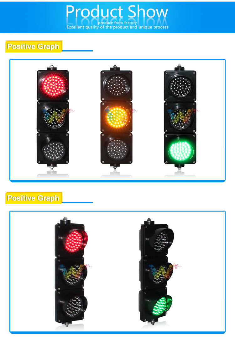 Feu de circulation extérieur IP65 3 x 100mm 24v LED vert orange rouge semaphore lumineux ECLATS DESTOCKAGE