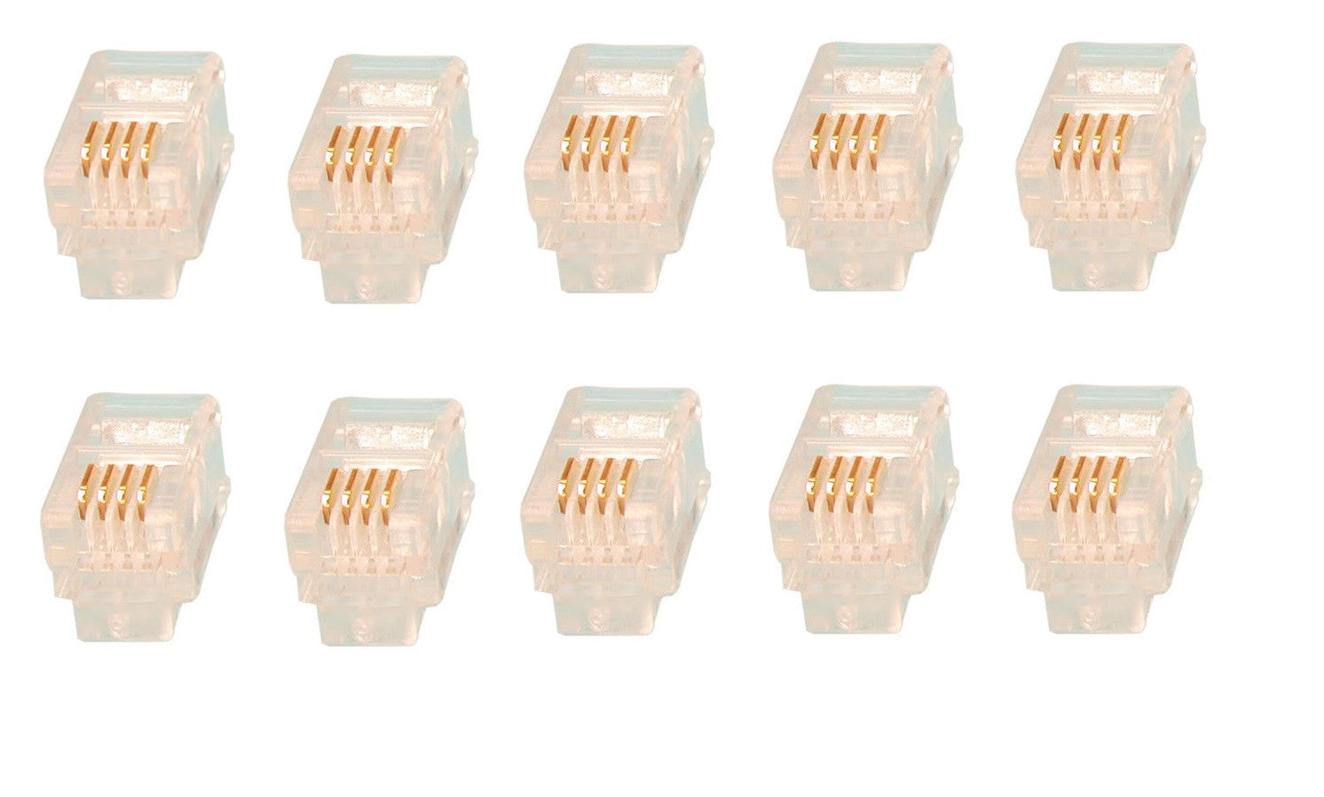 Fiche modulaire mâle a sertir (les 10 pièces) rj09 4p2c 4p/4c rj10 telephone telephonie plug 4p4c ECLATS DESTOCKAGE