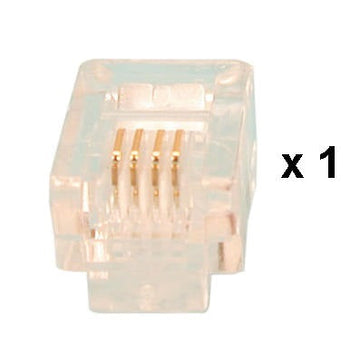 Fiche modulaire mâle a sertir rj11 6p/4c telephonie (1 pièce) jack 6p4c ta116p4c telephone 6p4c ECLATS DESTOCKAGE