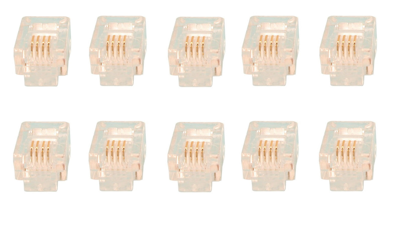 Fiche modulaire mâle a sertir rj11 6p/4c telephonie (les 10 pièces jack 6p4c ta116p4c telephone 6p4c ECLATS DESTOCKAGE
