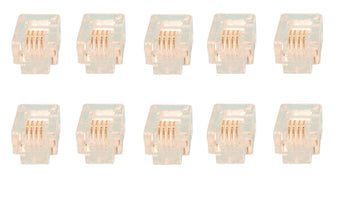 Fiche modulaire mâle a sertir rj11 6p/4c telephonie (les 10 pièces jack 6p4c ta116p4c telephone 6p4c ECLATS DESTOCKAGE