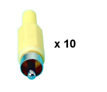 Fiche rca mâle jaune (10 pièce) pour camera video fiche rca ca047y ECLATS DESTOCKAGE