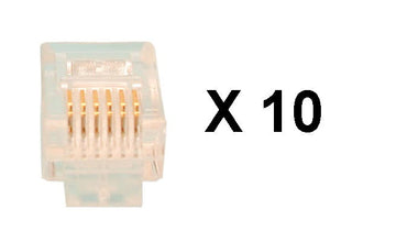 Fiche rj12 6p/6c pour camera ckvn (les 10 pièces) pour cordons cameras video 6p6c ECLATS DESTOCKAGE