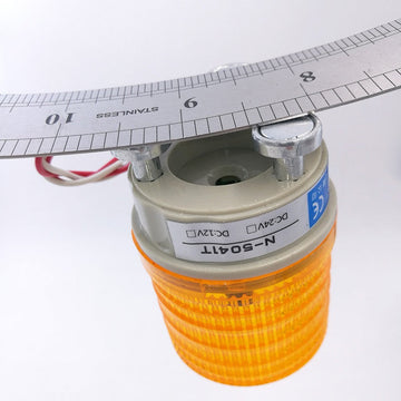 Flash alarme electronique eclairage led 220v 230v jaune ambre + buzzer ip44 signalisation N-5041T ECLATS DESTOCKAGE