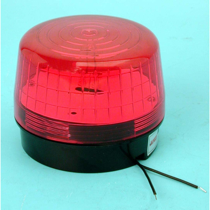 Flash alarme electronique xenon 220v rouge ø99x75mm ip 65 haa220r feu clignotant lumineux