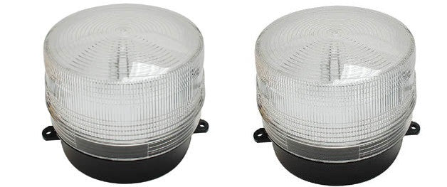 2 Flash alarme electronique xenon 6v 12v blanc haa100w esb-100 ø100x80mm ip 65 dispositif lumineux ECLATS DESTOCKAGE