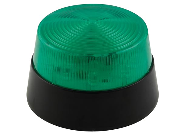 Flash stroboscopique a led vert feu alarme avertisseur lumineux 12v 12vcc diam 77mm haa40gn ECLATS DESTOCKAGE