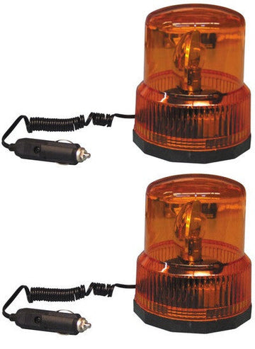 2 Gyrophares magnetique 12v 21w ambre orange gyrophare aimant feu tournant lumiere aimantee ECLATS DESTOCKAGE