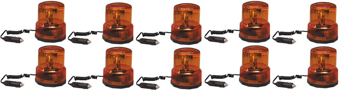 10 Gyrophares magnetique 12v 21w ambre orange gyrophare aimant feu tournant lumiere aimantee ECLATS DESTOCKAGE