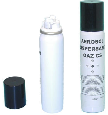 Grenade au gaz lacrymogene cs 2% 75 ml spray defense active securite ECLATS DESTOCKAGE