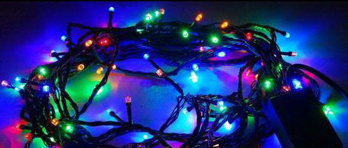 Guirlande lumineuse 10m 100 ampoule led multicolore rouge vert bleu jaune blanc ECLATS DESTOCKAGE