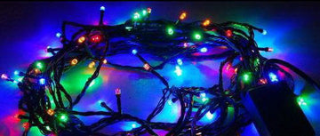 Guirlande lumineuse 10m 100 ampoule led multicolore rouge vert bleu jaune blanc ECLATS DESTOCKAGE