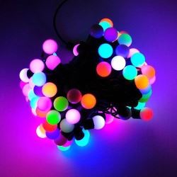 Guirlande lumineuse 10m étanche ip68 100 ampoule led ronde multicolore ECLATS DESTOCKAGE