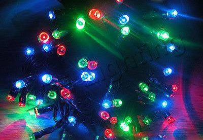 Guirlande lumineuse solaire 18m 100 ampoule led multicolore étanche rouge vert bleu jaune blanc ECLATS DESTOCKAGE