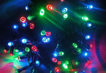 Guirlande lumineuse solaire 18m 100 ampoule led multicolore étanche rouge vert bleu jaune blanc ECLATS DESTOCKAGE