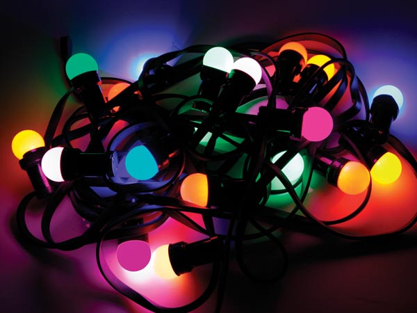 Guirlande lumineuse xml8 11.5m 20 lampe led ampoule couleur 220v 14w eclairage de fete exterieur ECLATS DESTOCKAGE