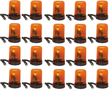 20 Gyrophares electrique magnetique 12v 25w ambre girophare feu grand modele orange 12vcc ECLATS DESTOCKAGE