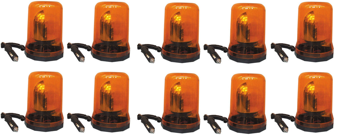 10 Gyrophares electrique magnetique 12v 25w ambre girophare feu grand modele orange 12vcc ECLATS DESTOCKAGE