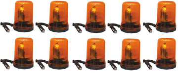 10 Gyrophares electrique magnetique 12v 25w ambre girophare feu grand modele orange 12vcc ECLATS DESTOCKAGE