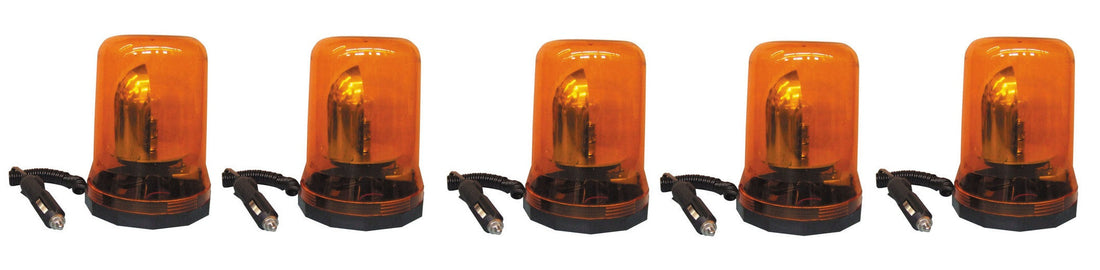 5 Gyrophares electrique magnetique 12v 25w ambre girophare feu grand modele orange 12vcc ECLATS DESTOCKAGE