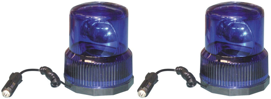 2 Gyrophares electrique magnetique 12v 25w bleu girophare aimante feu lumineux tournant rotatif aimant ECLATS DESTOCKAGE