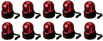 10 Gyrophares electrique magnetique 12v rouge girophare feu tournant lumineux rotatif aimantee aimant ECLATS DESTOCKAGE