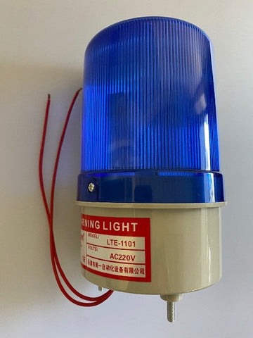 Gyrophare etanche fixe 220v 10w bleu ip 65 eclairage lumineux fixation vis rb101 girophare 230v 240v ECLATS DESTOCKAGE