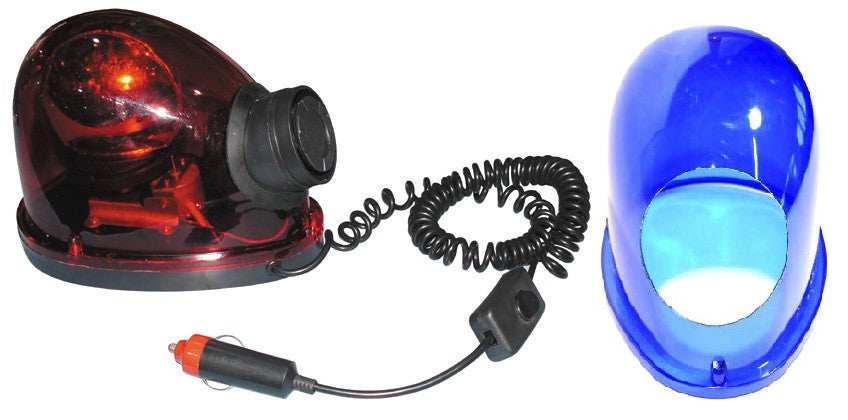 Gyrophare magnetique 12v 21w avec sirène girophare bleue goutte eau feux tournant aimante ECLATS DESTOCKAGE