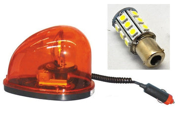Gyrophare magnetique 12v 24 led ambre etanche goutte eau police urgence secours girophare aimante ECLATS DESTOCKAGE