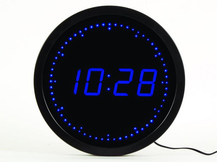 Horloge murale 25cm affichage heure led bleu pendule horaire ECLATS DESTOCKAGE