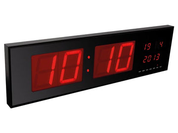 Horloge murale led date jour mois annee afficheur électronique heure minute displaymatic ECLATS DESTOCKAGE