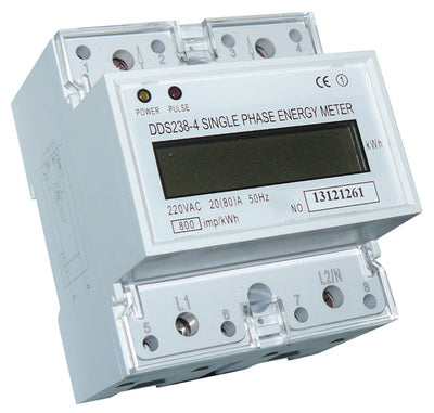 Indicateur consommation energie compteur kwh horaire wattmetre rail din 220v 1 phase monophase ECLATS DESTOCKAGE