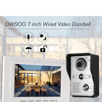 interphone de sonnette de portier vidéo 7 pouces 18cm 1 caméra 1 moniteur Vision nocturne SY801FA11 ECLATS DESTOCKAGE