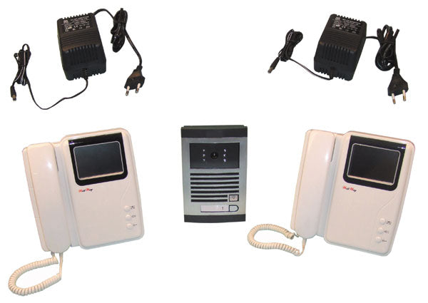 Interphone electronique maison (1 caméra 2 moniteurs) villa portier video couleur 6 fils saillie ECLATS DESTOCKAGE