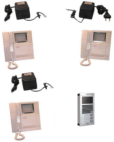 Interphone electronique villa (1 caméra 2 moniteurs) portier video noir et blanc saillie maison ECLATS DESTOCKAGE