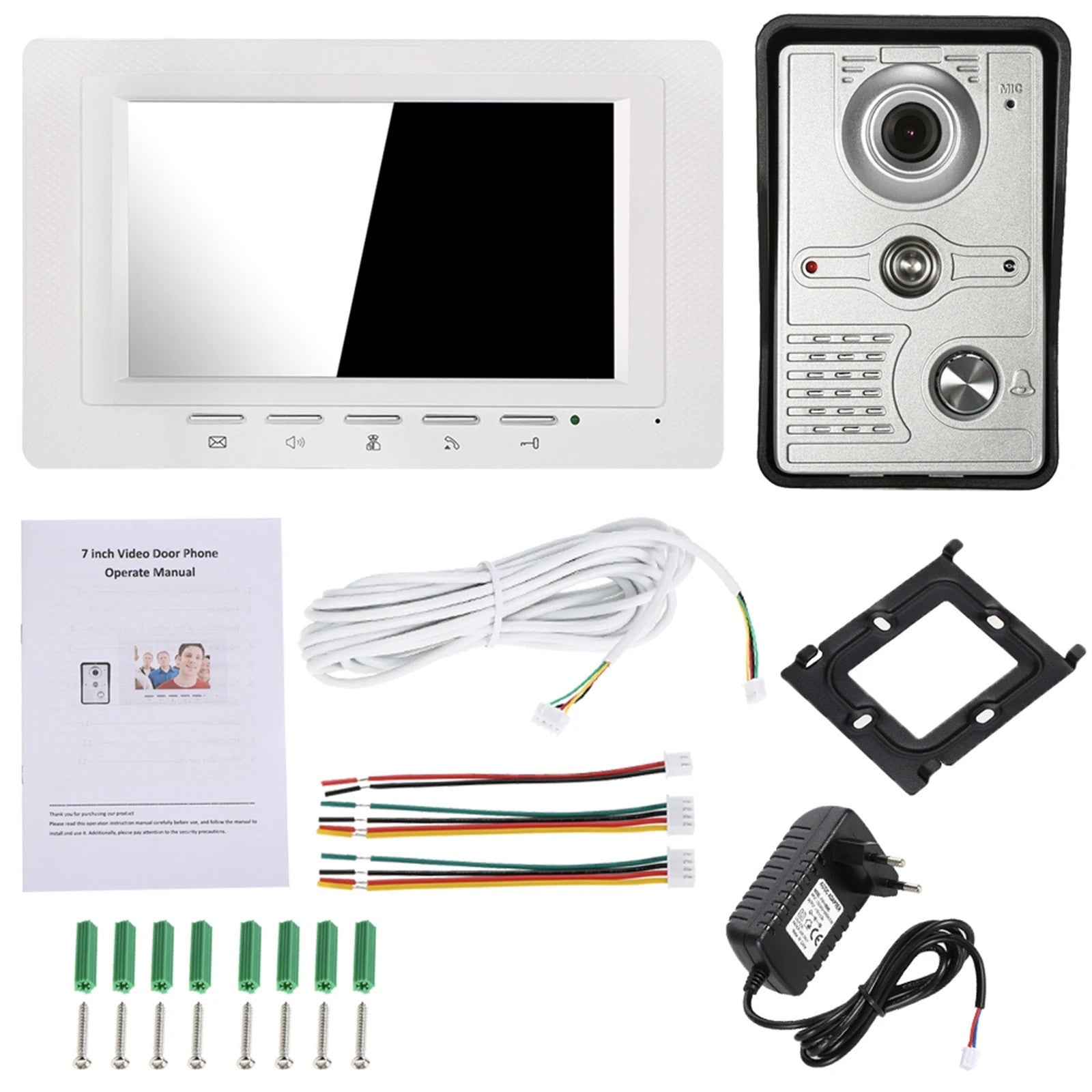 Interphone portier video camera couleur avec fil 7 inch 18cm intercom surveillance securite maison ECLATS DESTOCKAGE