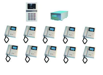 Interphone portier video noir blanc 10bp complet (2xw12xs, 4c2v à rajouter) pour immeuble collectif ECLATS DESTOCKAGE