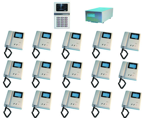 Interphone portier video noir blanc 15bp complet (3xw12xs, 4c2v à rajouter) pour immeuble collectif ECLATS DESTOCKAGE
