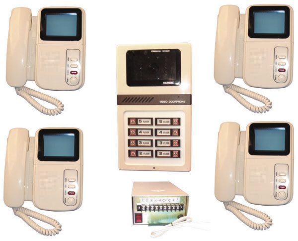 Interphone portier video noir blanc 4 bp complet (w12xs, 4c2v à rajouter) pour immeuble collectif ECLATS DESTOCKAGE