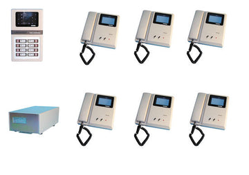 Interphone portier video noir blanc 6 bp complet (w12xs,4c2v à rajouter) pour immeuble collectif ECLATS DESTOCKAGE