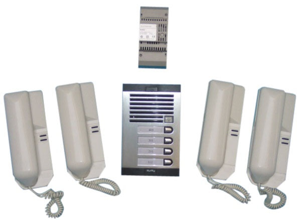 Interphone pour collectif immeuble 4 boutons et 4 combinés ECLATS DESTOCKAGE
