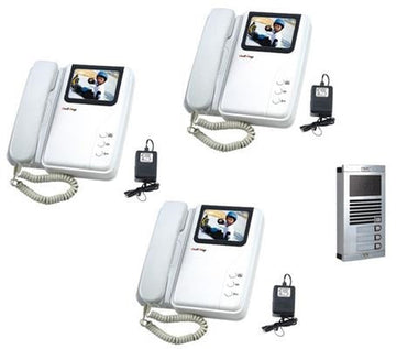 Interphone video pour collectif 3 boutons et 3 combinés ECLATS DESTOCKAGE