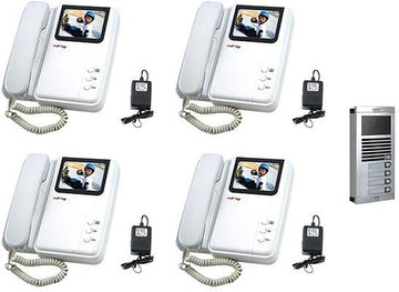 Interphone video pour collectif 4 boutons et 4 combinés ECLATS DESTOCKAGE