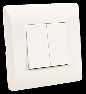Interrupteur encastre double allumage 10a blanc 2200w electricite ECLATS DESTOCKAGE