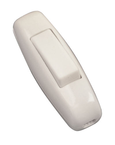 Interrupteur fil souple blanc eclairage inter secteur unipolaire a bascule pour fil cable ECLATS DESTOCKAGE